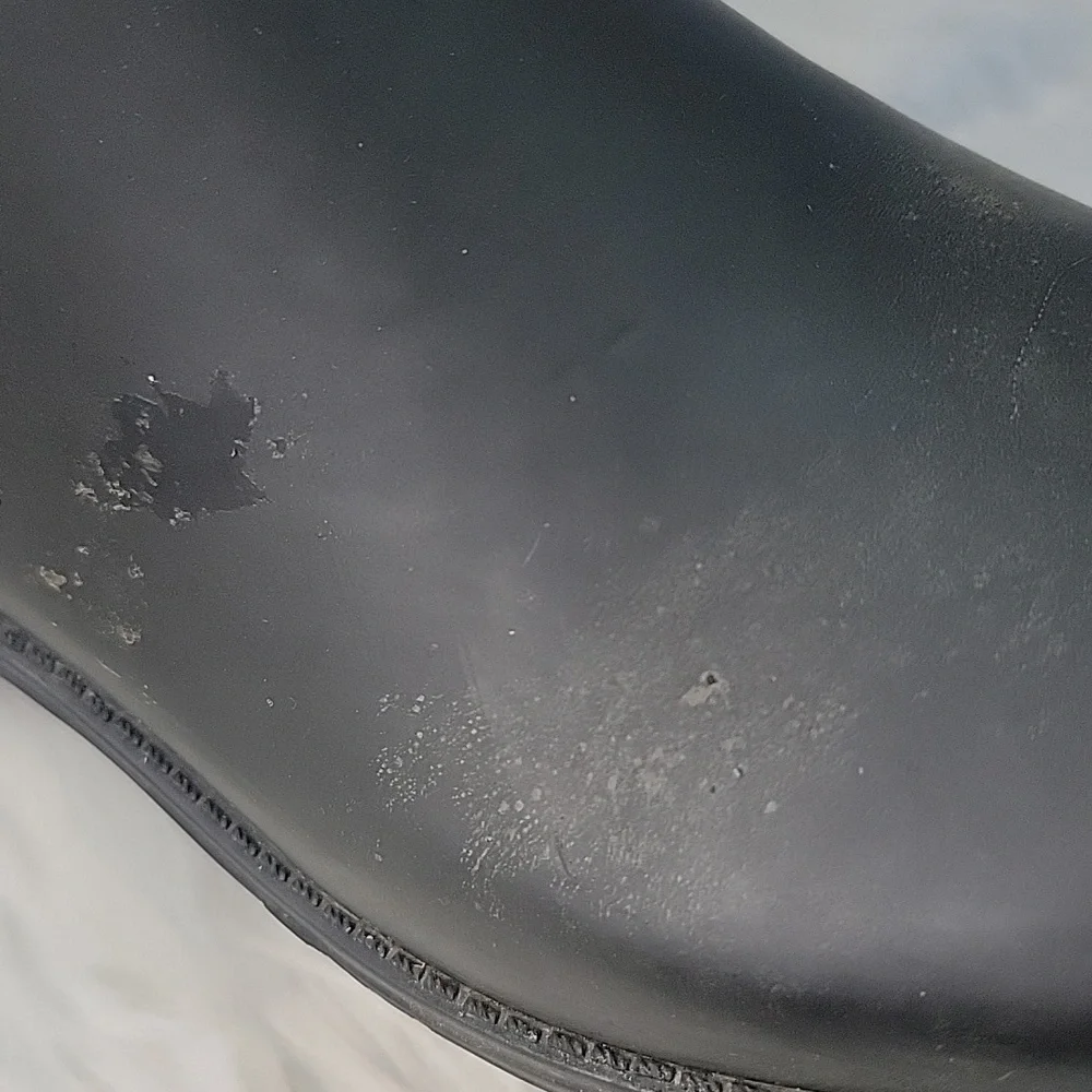 SAM EDELMAN Ximon Black Matte Rubber Pull On Tall Equestrian Preppy Rain Boots 9